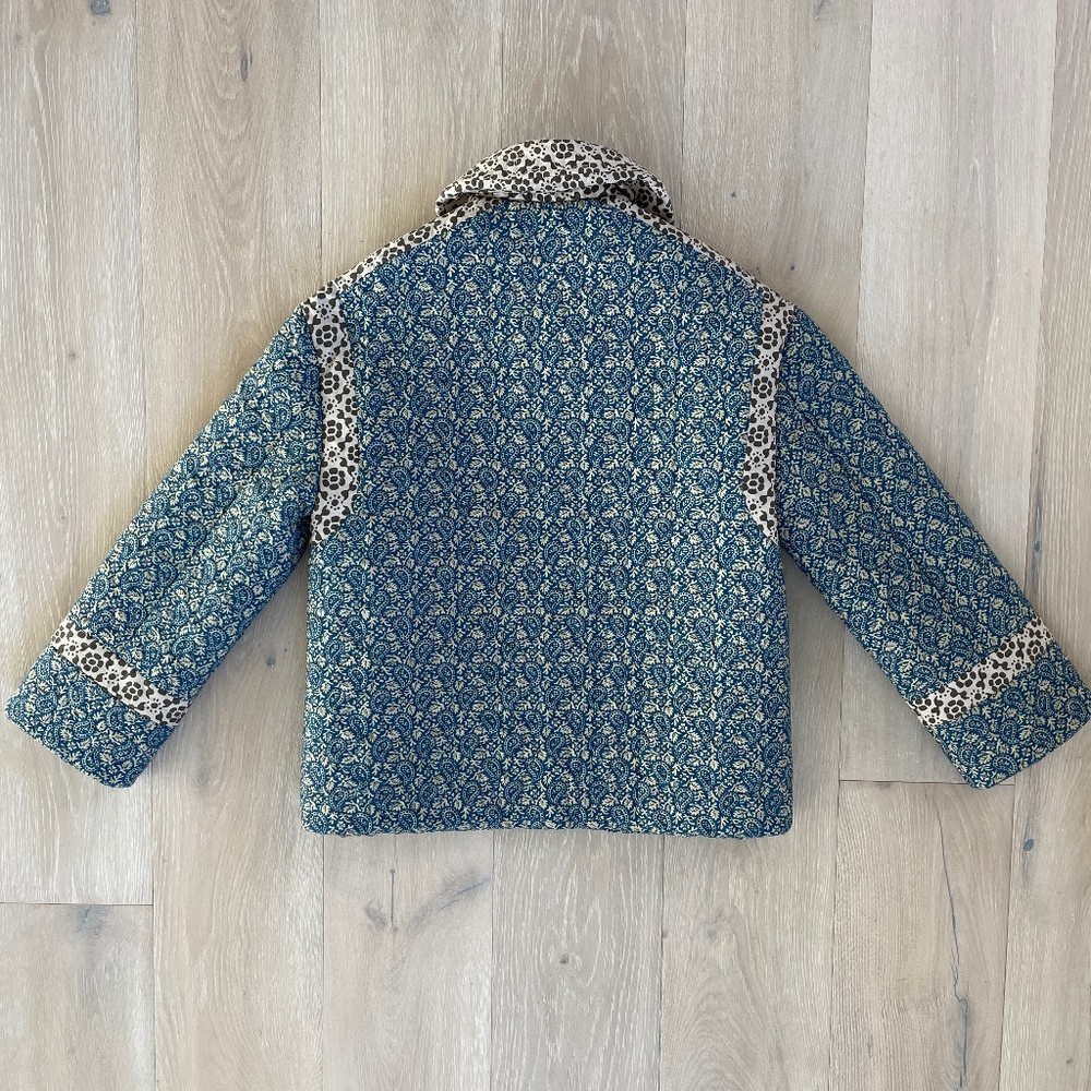 RHODE quilted patchwork blue jacket size S - image 4